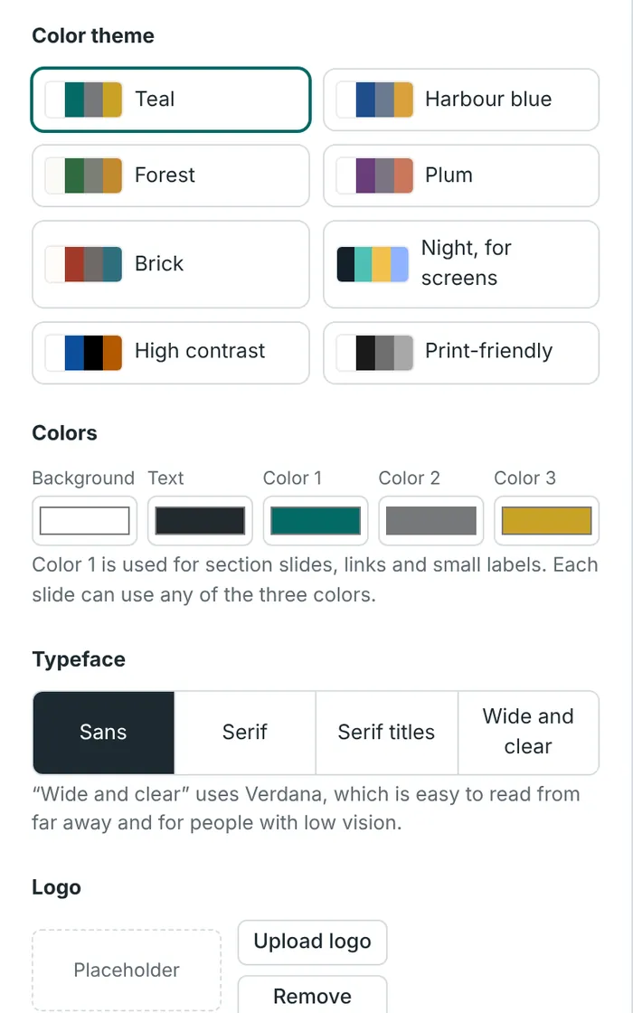 The Design tab of Libkit Slides